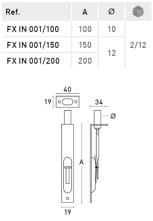 Fecho embutir - INOX 304